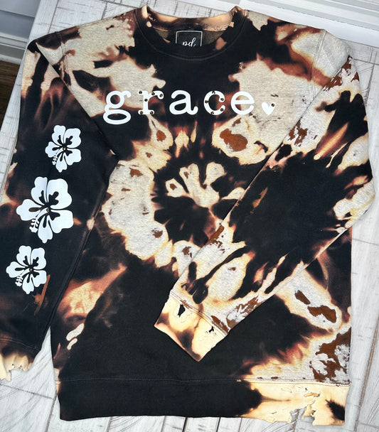 GRACE Distressed Sweatshirt and T-Shirt