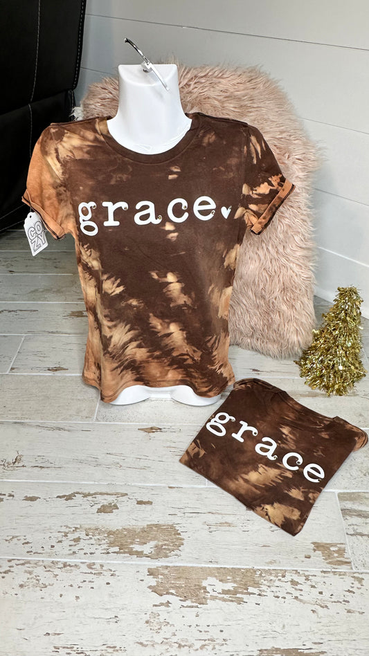 COZY Distressed Grace Studded Sweatshirt and Basic T
